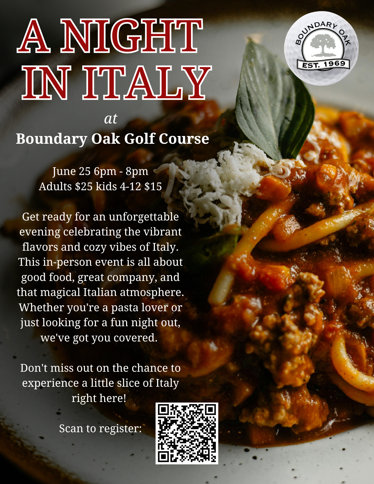 A Night in Italy Boundary Oak Flyer
