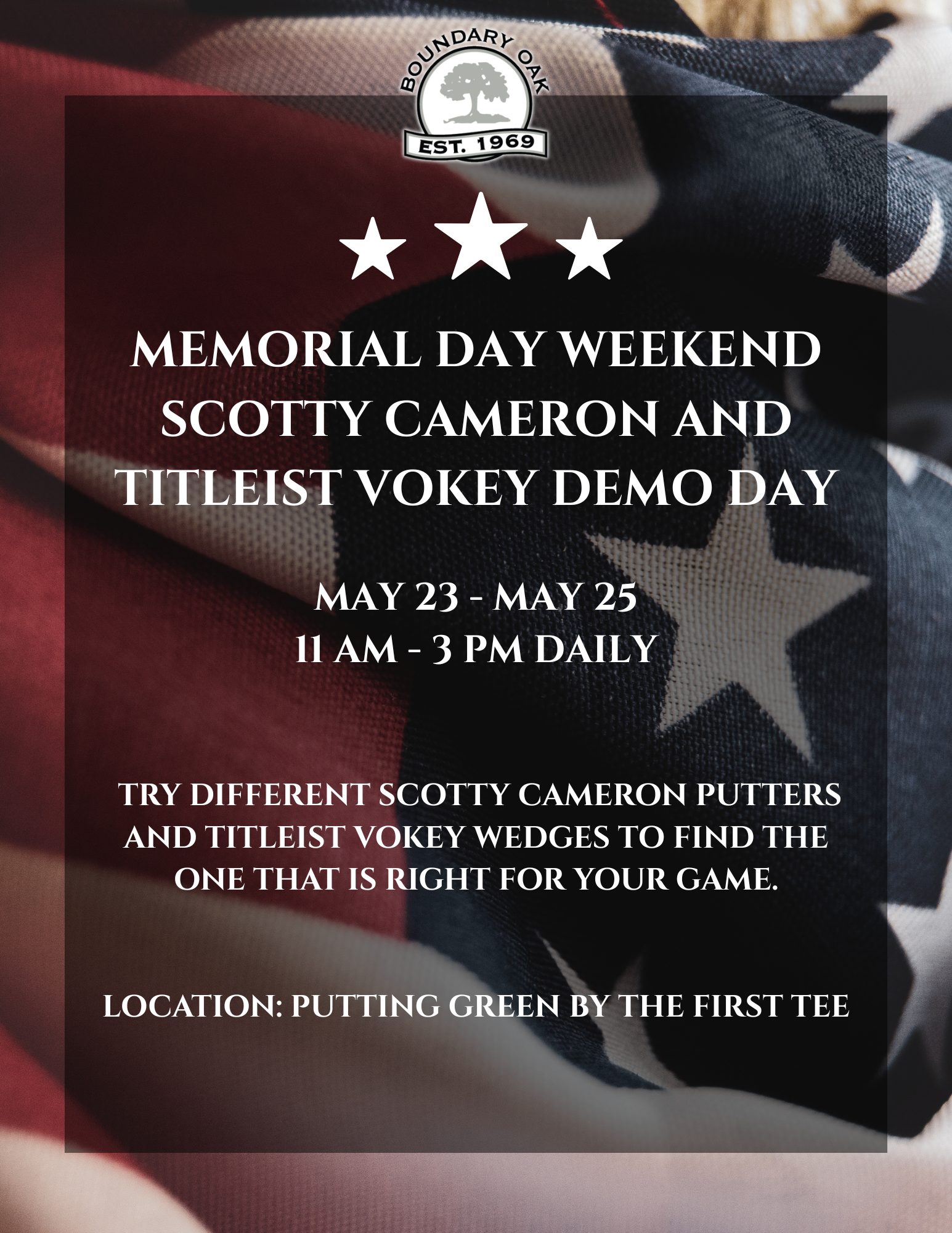Memorial Day Weekend Scotty Cameron and Titleist Vokey Demo Day